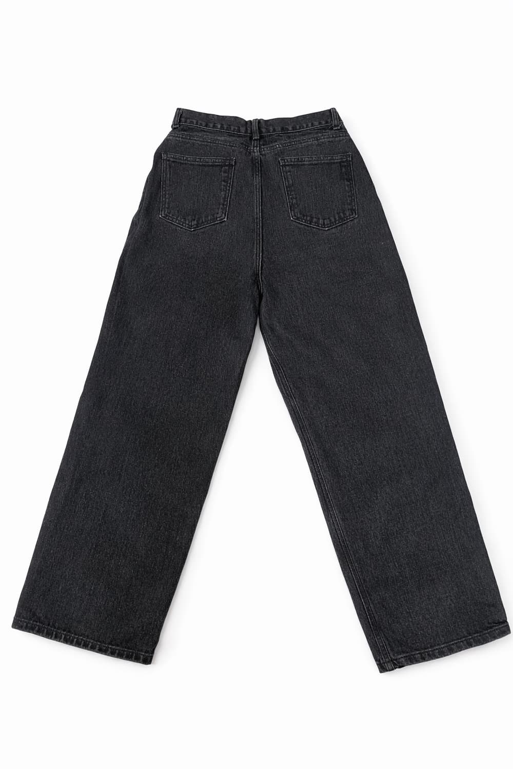 블랙 와이드 원턱 데님 팬츠 L 상품이미지2