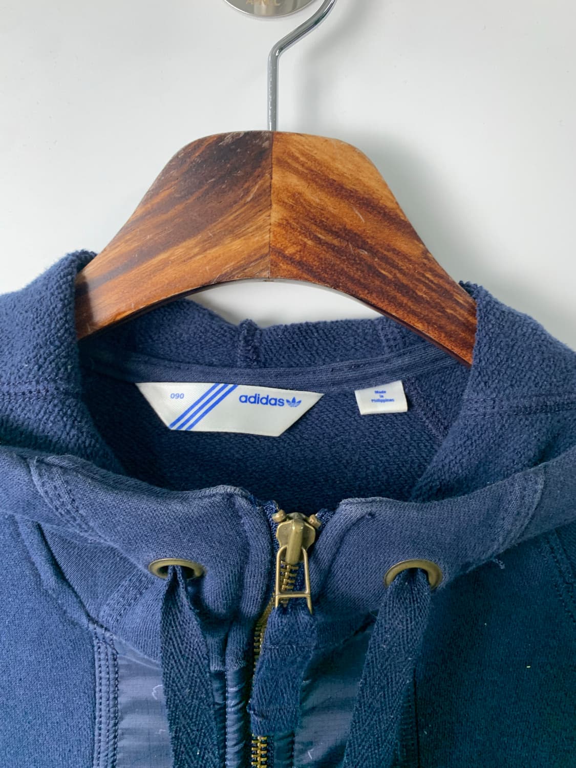 아디다스 올드스쿨 자수로고 네이비 후드집업 상품이미지6