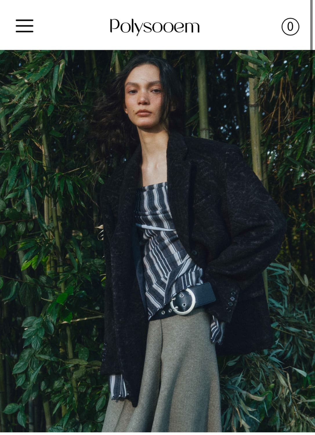 폴리수엠 알파카 하프코트 브라운 상품이미지3