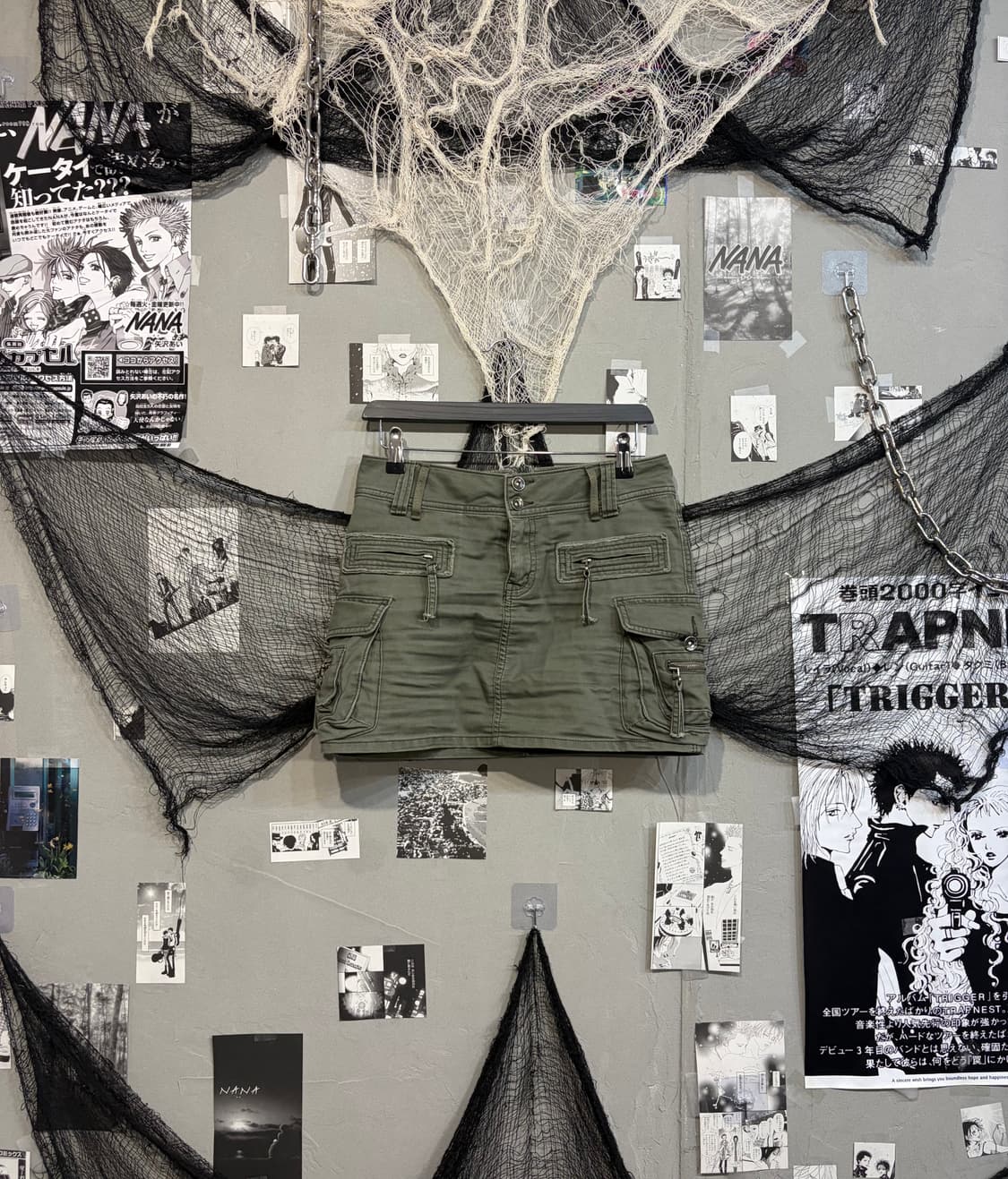 00's Grunge cargo military Mini Skirt 상품이미지1