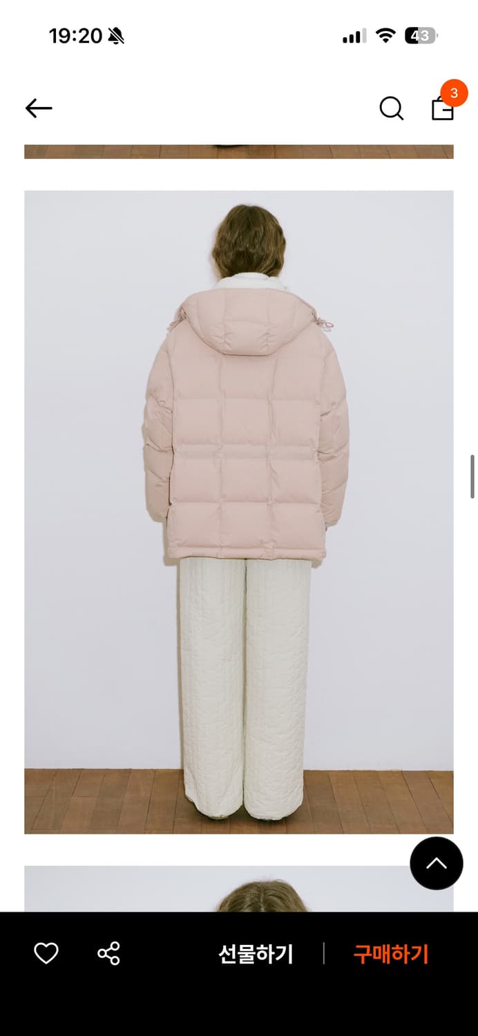 시눈 hoodie puffer jacket / 빈티지 핑크 상품이미지3