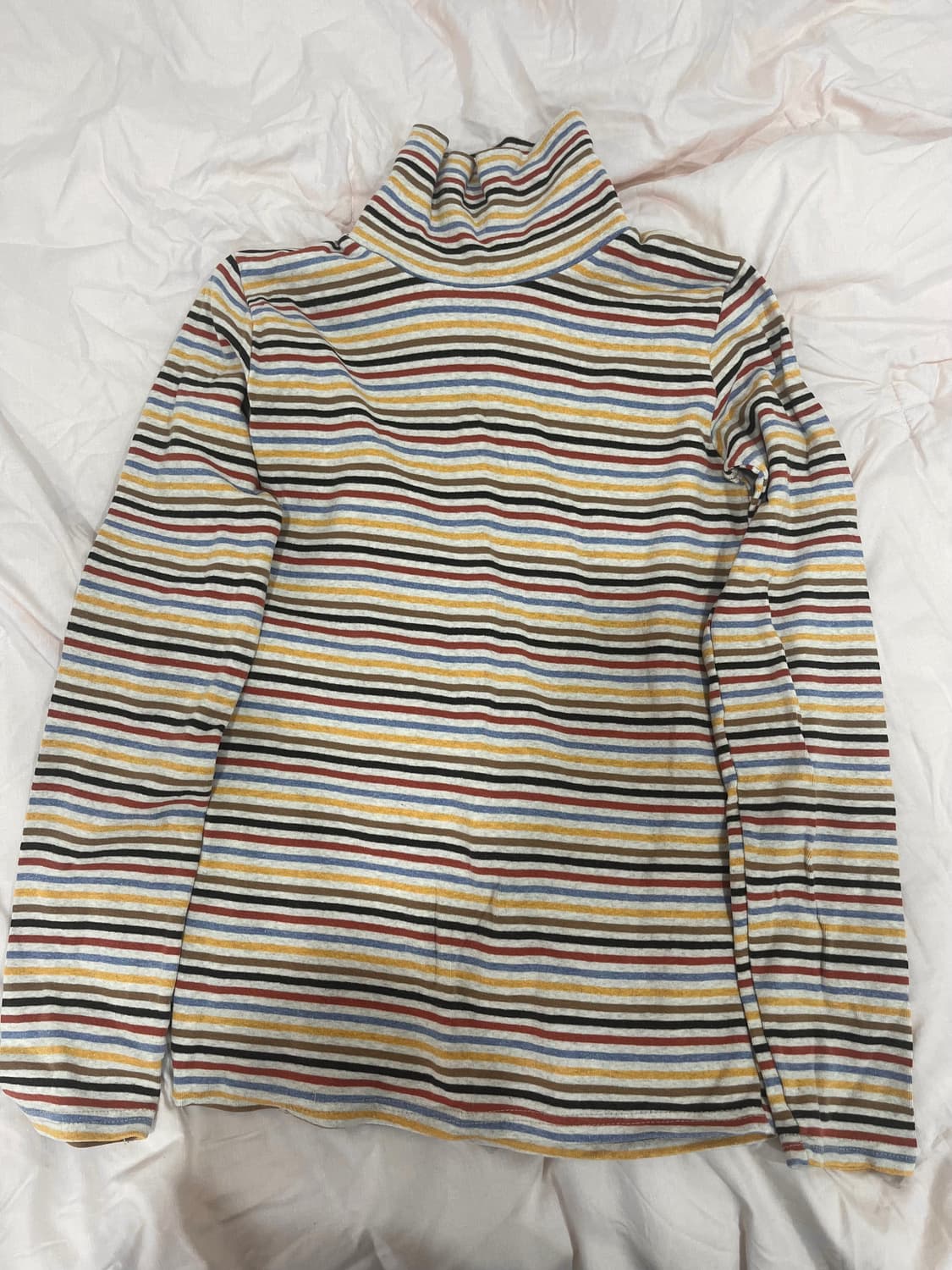 모리걸 하구미 무지개떡 줄무늬 목폴라 상품이미지1