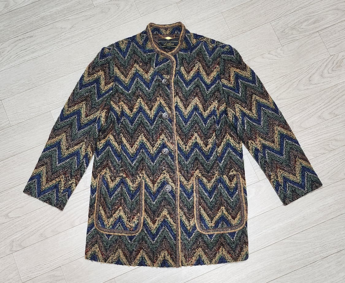 일본 브랜드  패턴 트위드 코트 ●표기사이즈 0 (55~66) 상품이미지1