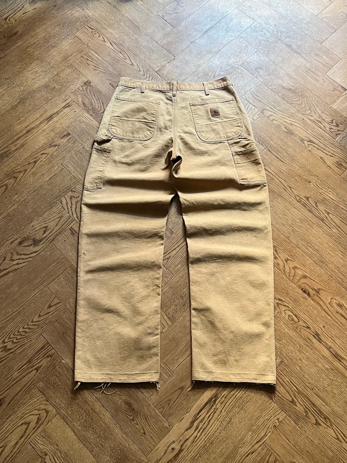 [34]칼하트 USA 빈티지 페이딩 브라운 싱글니 카펜터 워크 팬츠 상품이미지1