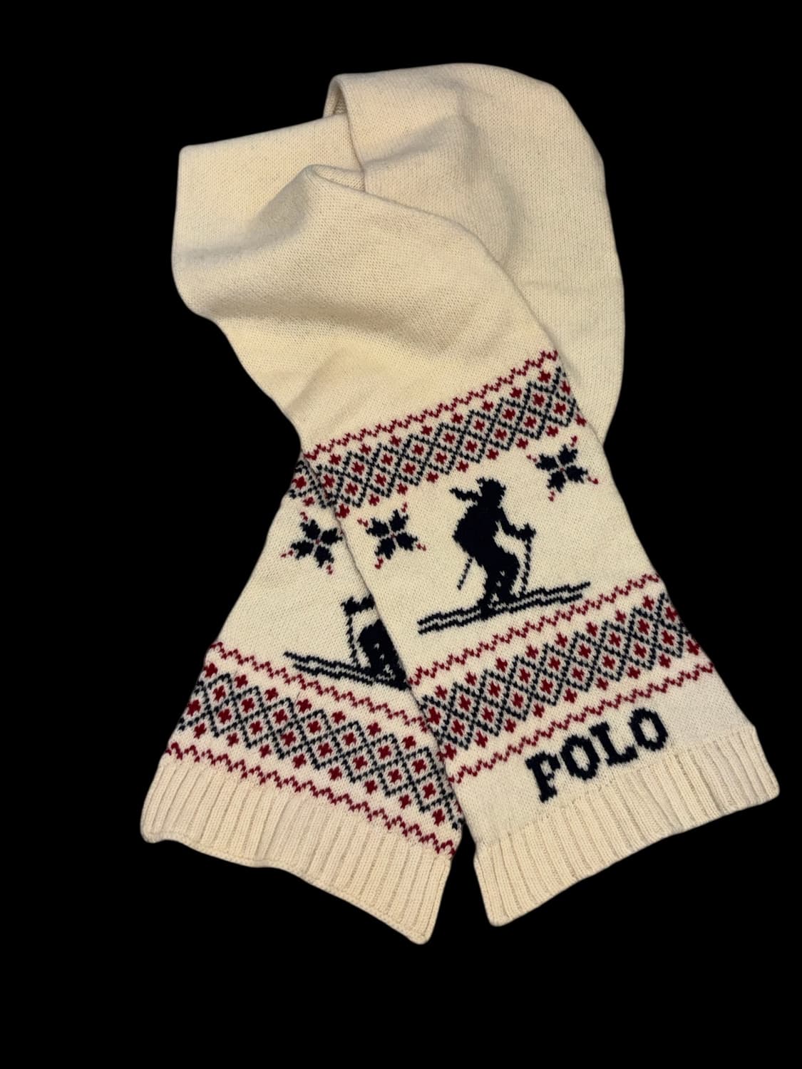 폴로 랄프로렌 스키 패턴 울 머플러 목도리 상품이미지1