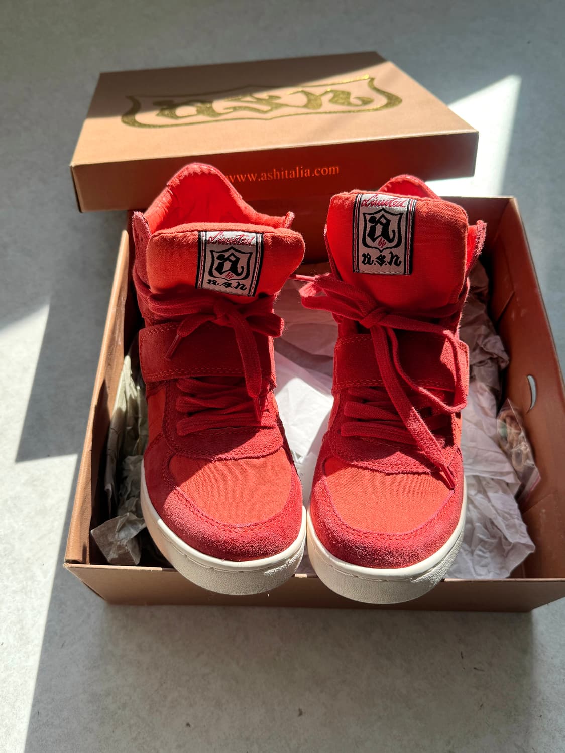 ASH 보위 웨지힐 하이탑 스니커즈 자몽맛 상품이미지1