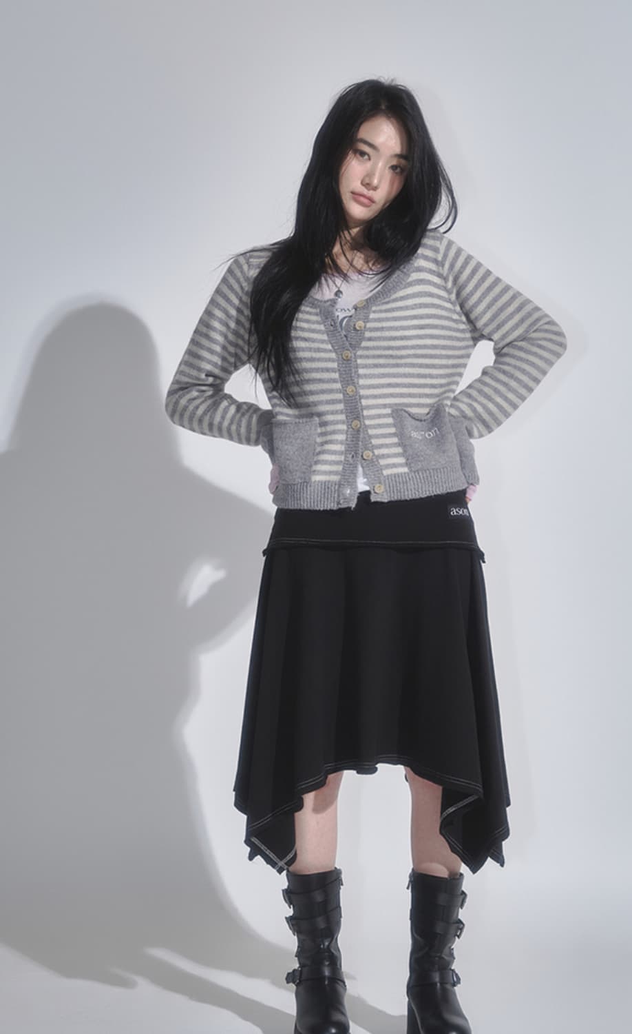 애즈온 레나 언발란스 스커트 상품이미지1