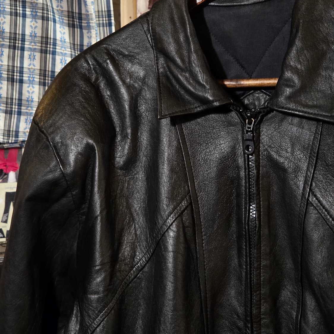 빈티지 리얼 레더 양가죽 봄버 자켓 상품이미지3