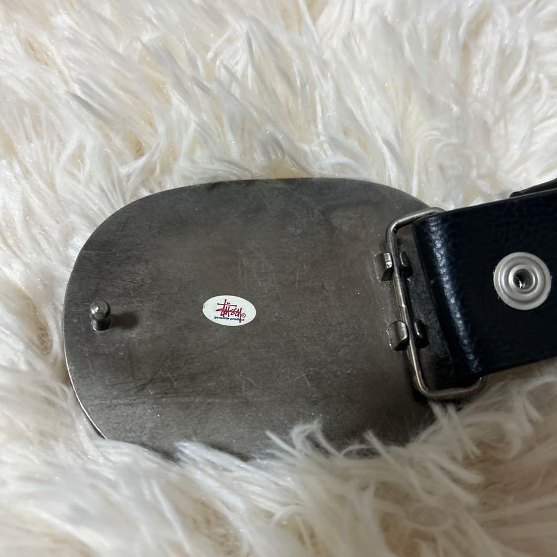 00s 스투시 SS 링크 플로럴 오벌 버클 레더 벨트 상품이미지2