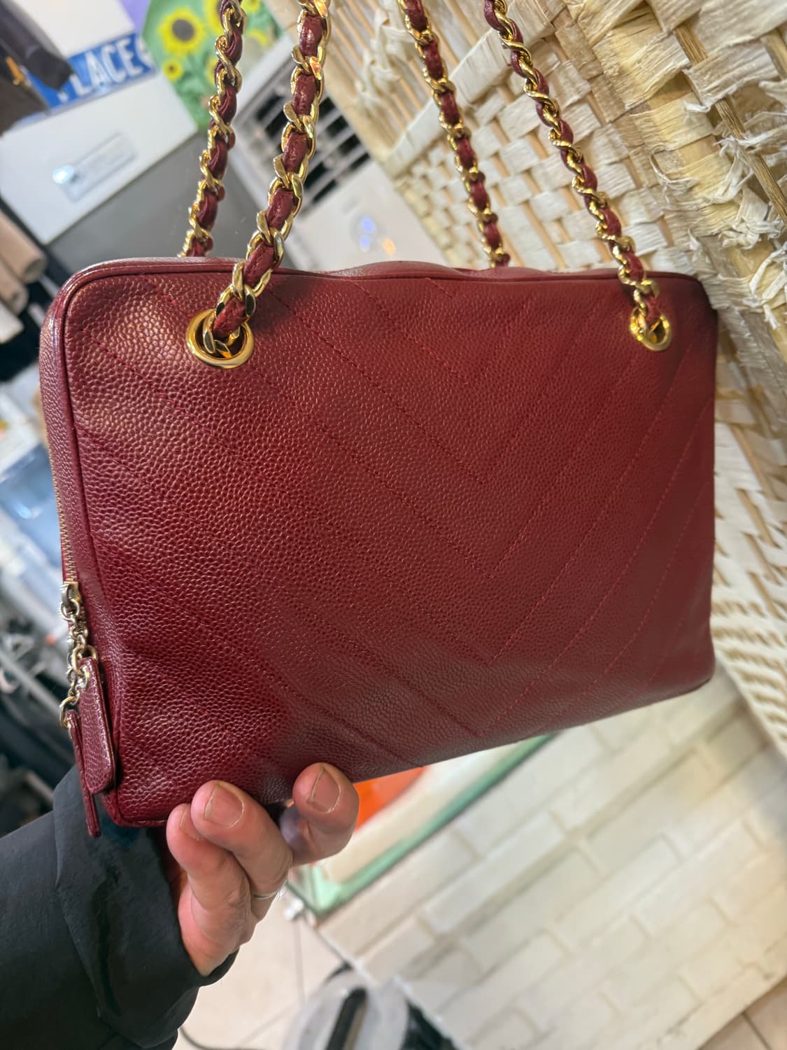 정품 샤넬 쉐프론 캐비어 체인 숄더백 팝니다 상품이미지4