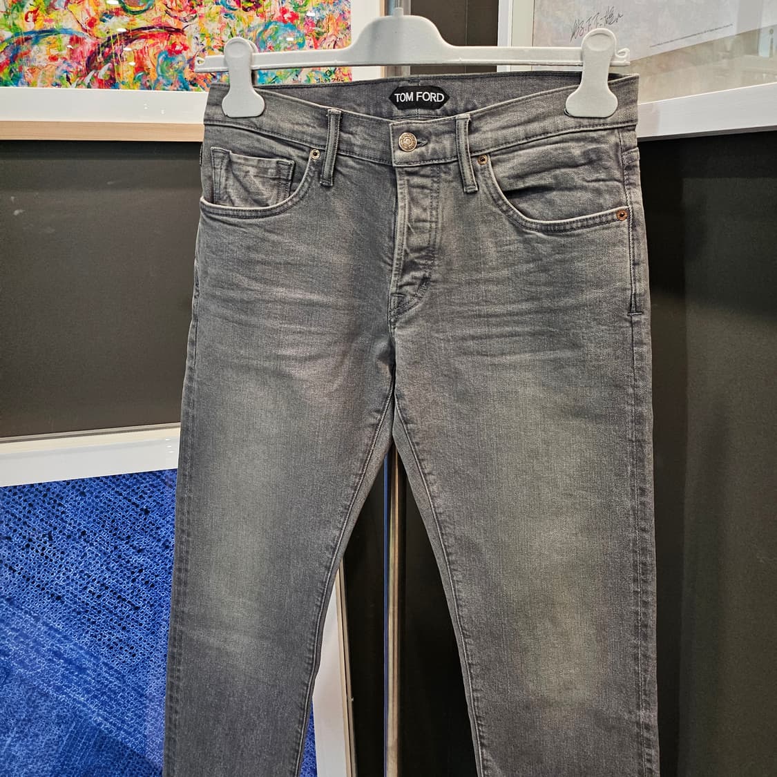 톰포드 스트레이트 핏 스웨이드 패치 데님 팬츠 상품이미지2