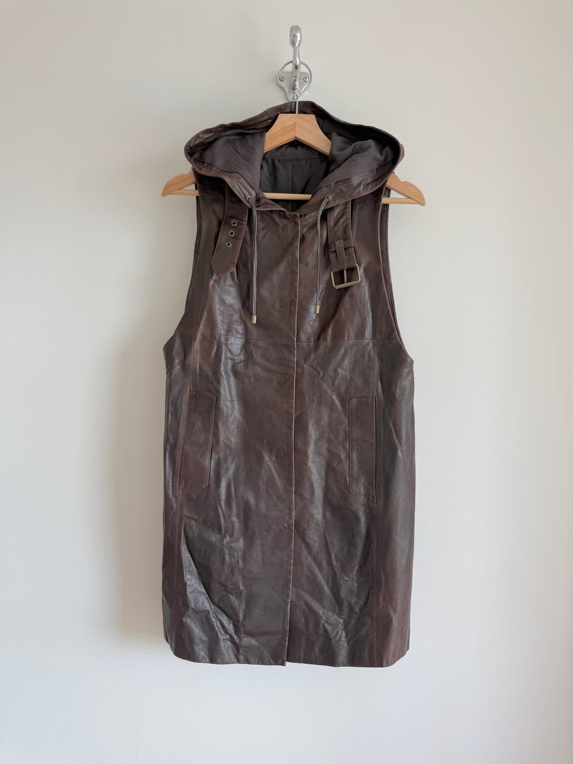 Pre owned 램스킨 후드 롱 베스트 상품이미지5