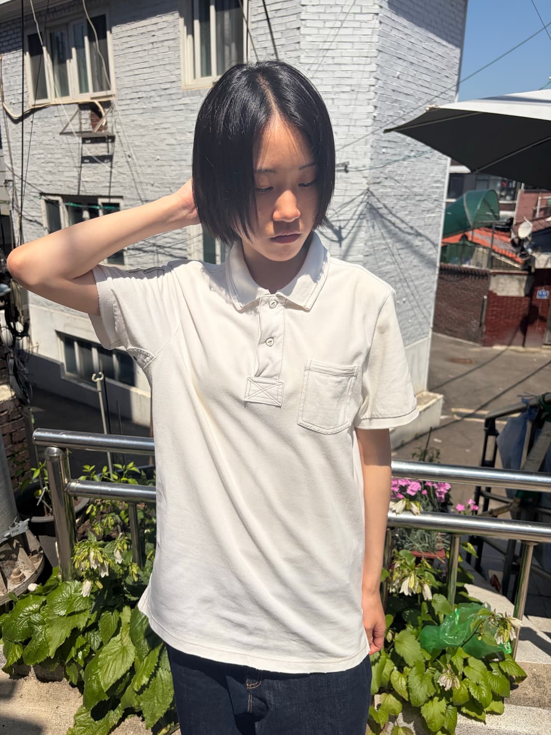 Tommy Hilfiger 79 백패치 퀼팅 카라 반팔 티셔츠 L 상품이미지4