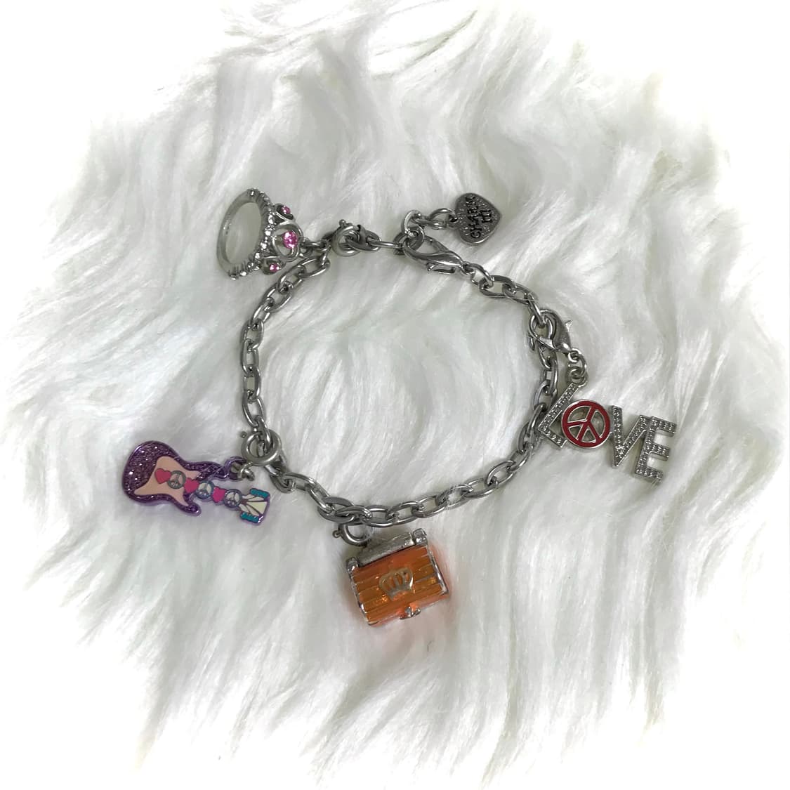 빈티지 핀터깔 y2k 키치 갸루 팬던트 참 체인 팔찌  상품이미지2