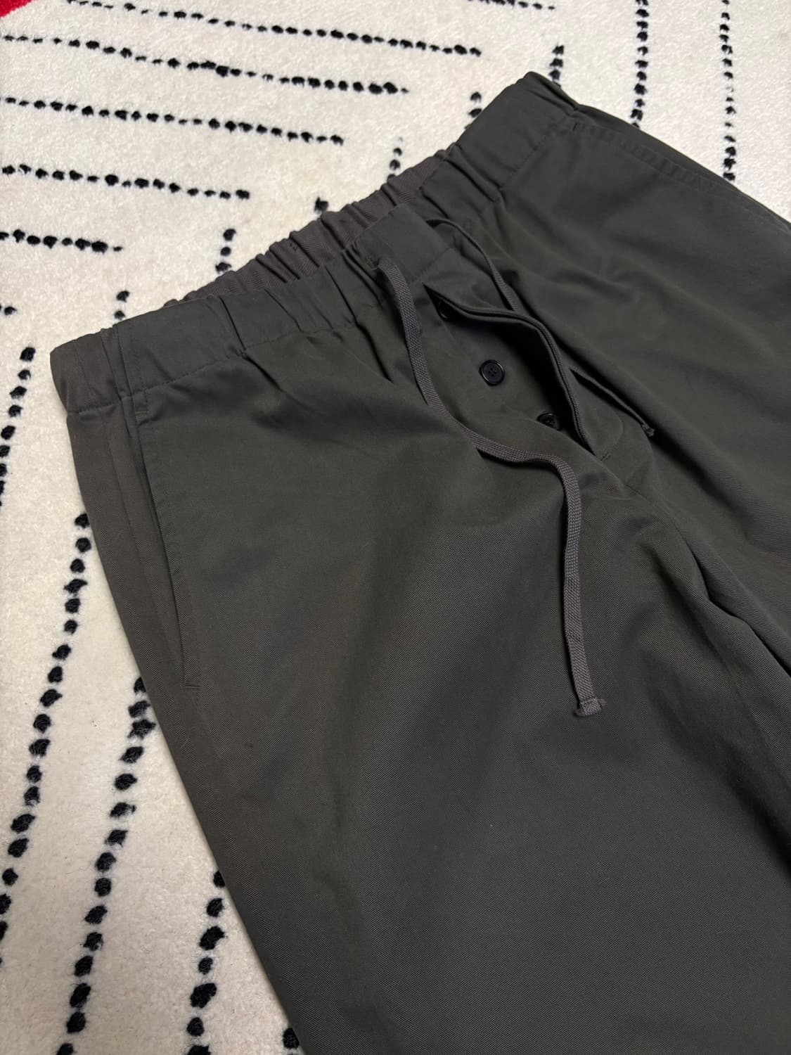 일본 원단 빈티지 카키 릴렉스핏 밴딩 팬츠 상품이미지3