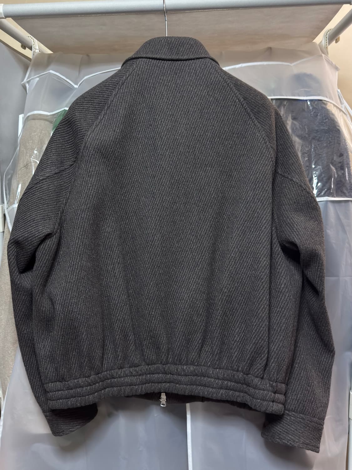 [105] 벨리에 다이에그널 헤비 울 자켓 - 멜란지 브라운 상품이미지4