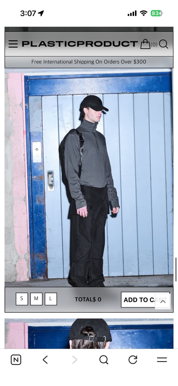 플라스틱 프로덕트 half zip-up 차콜 새상품 m  상품이미지3