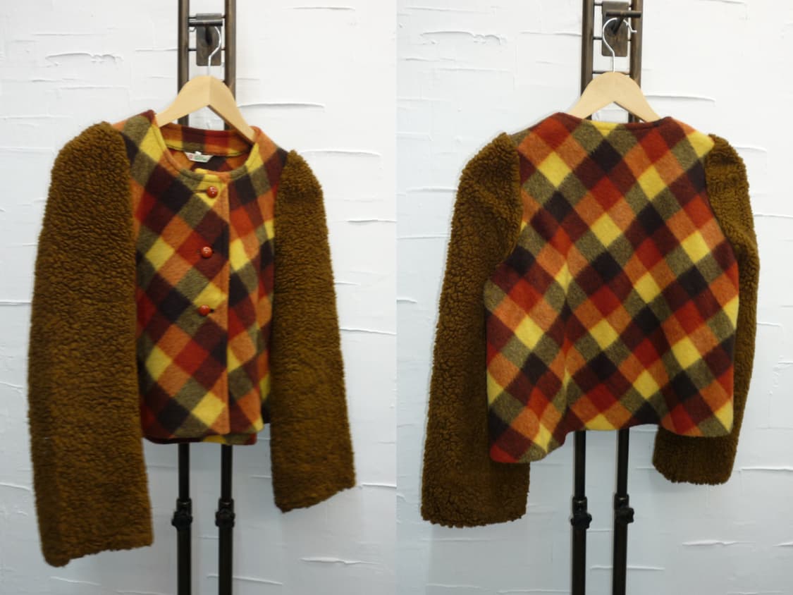 checked Sherpa crop jacket 상품이미지6