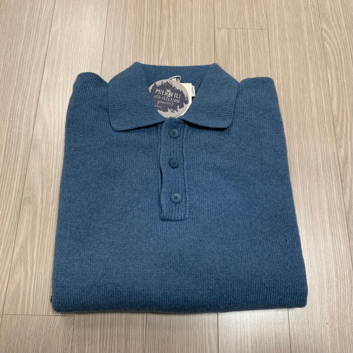 MANGO 망고 이태리 울 캐시미어 니트 배색 폴로 셔츠 상품이미지9