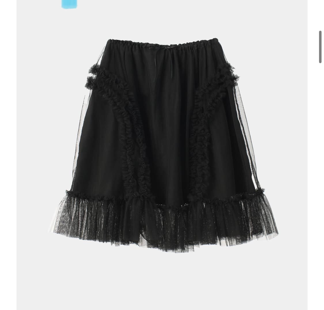 BANDING RUFFLE SHA SKIRT - BLACK 상품이미지1