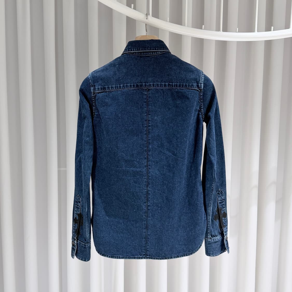 (A+/S) / 크롬하츠 크로스 레더 패치 데님 셔츠 자켓 상품이미지6