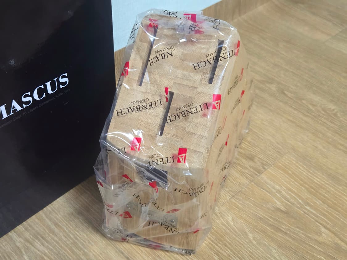 다마스커스 원목 3구 칼보관함 (미개봉) 상품이미지1