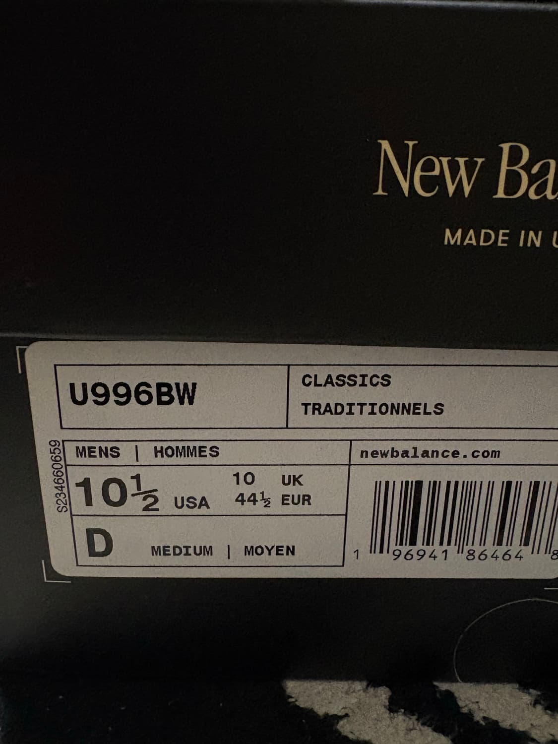 뉴발란스 x 에메 레온 도르 메이드 인 USA 996 블랙 (285) 상품이미지7