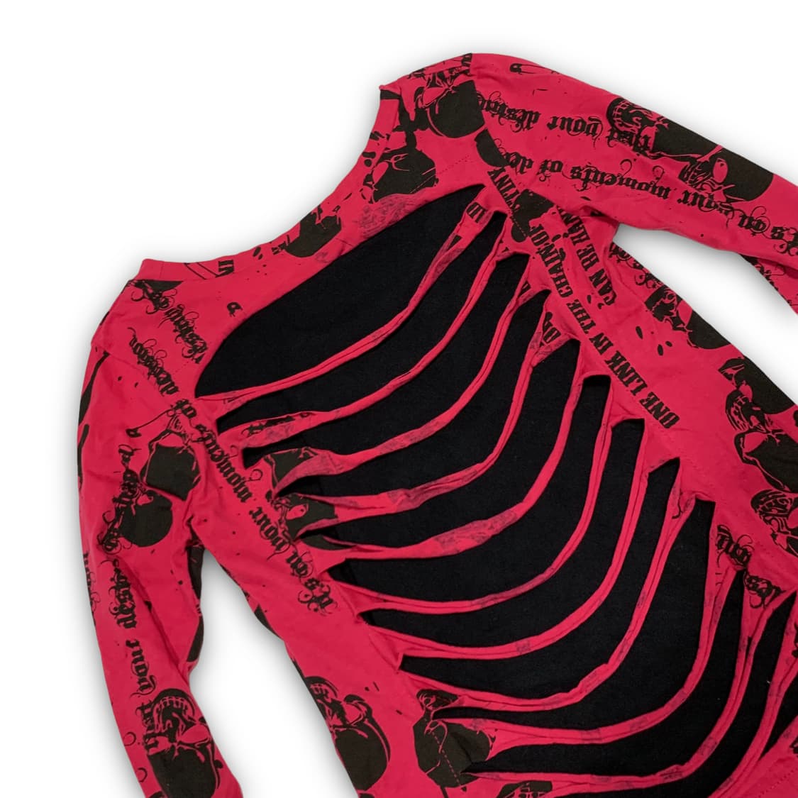 LAZY 펑크 스컬 핀 블러드 아트 롱 슬리브 상품이미지4