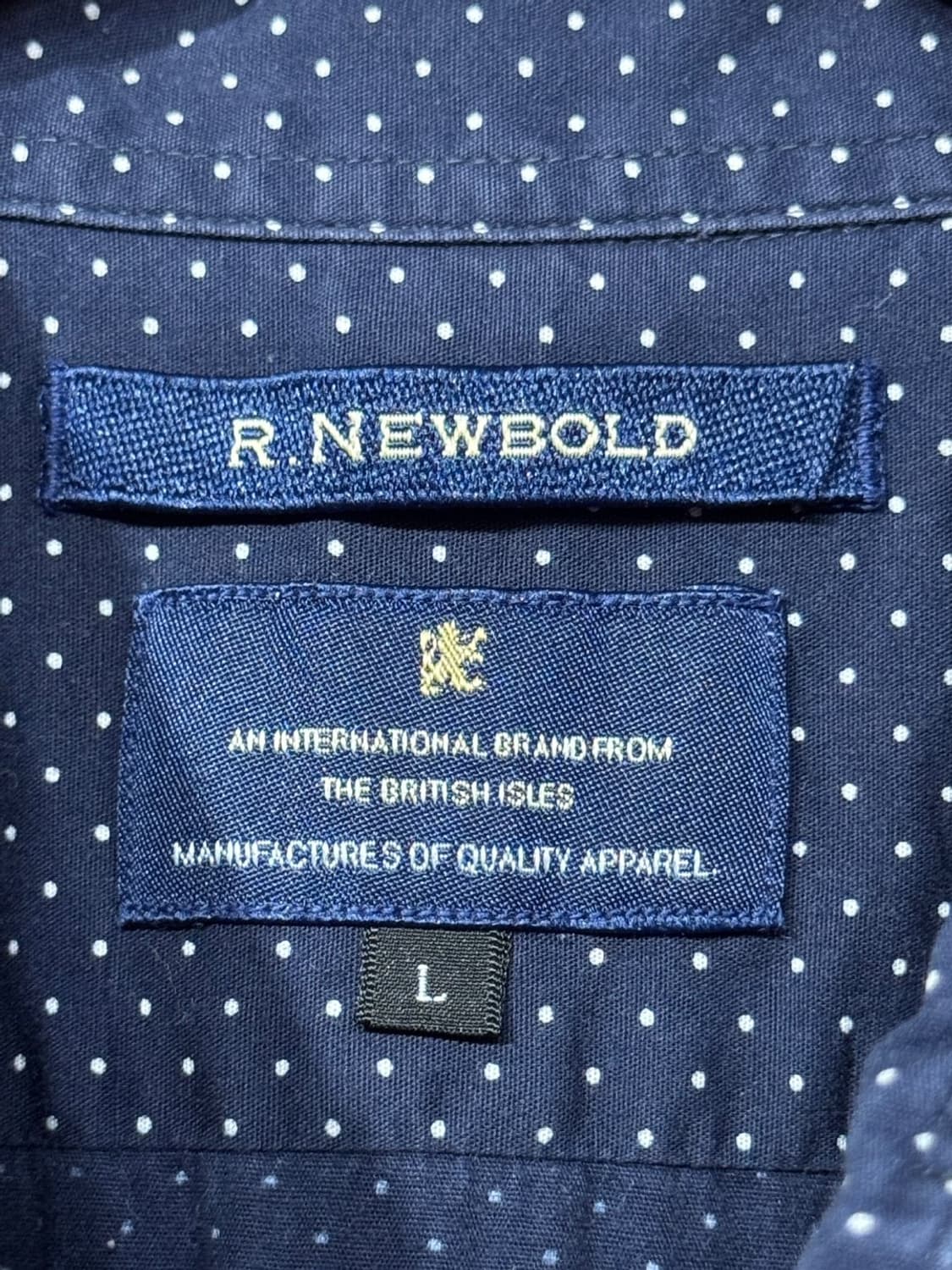 R.newbold 네이비 도트 패턴 반팔 셔츠 상품이미지8