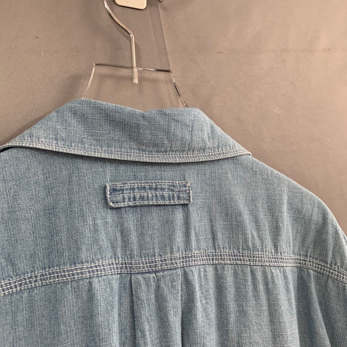 XL 에스피오나지 샴브레이 더블 포켓 워크 반팔 셔츠 상품이미지4