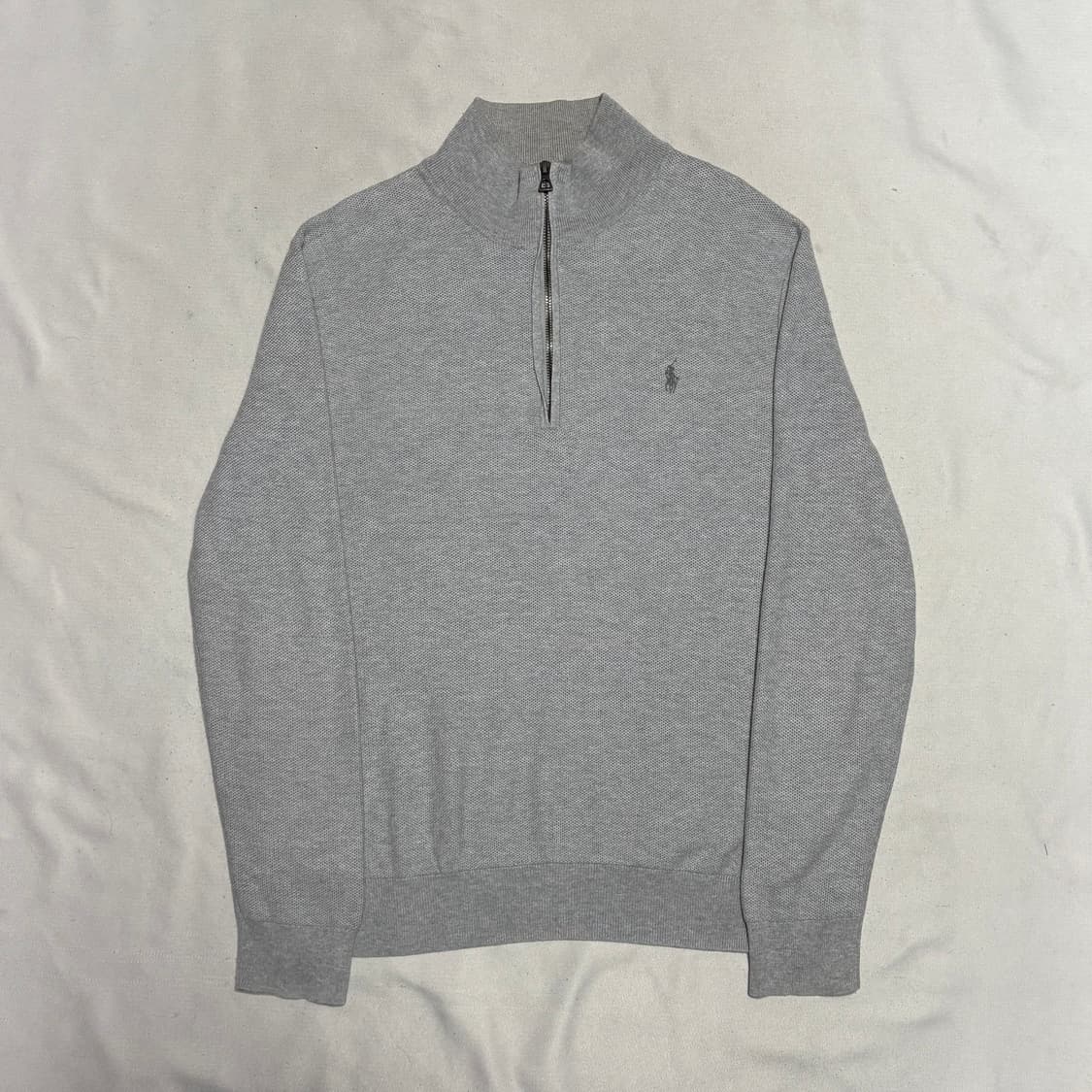 L 폴로랄프로렌 그레이 반집업 코튼 니트 상품이미지2