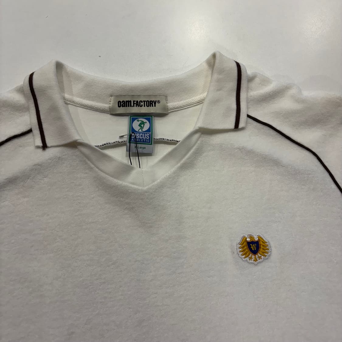 [M] 디스커스 x 오에이엠 팩토리 카라 티셔츠 화이트 C869 상품이미지3