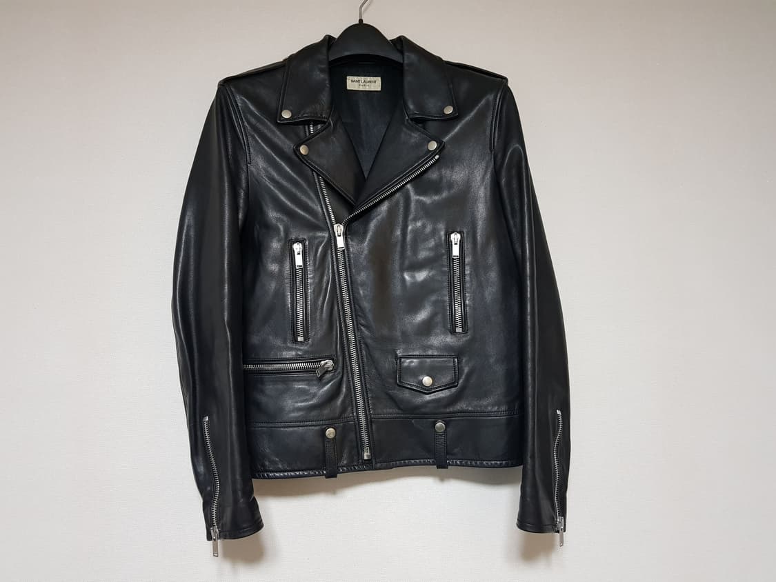 생로랑 램스킨 L01 라이더 자켓 블랙 상품이미지2