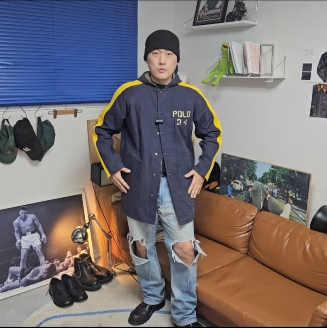 00s 두산 폴로 스포츠 PRL 아카이브  돕바 롱 자켓 L 상품이미지1