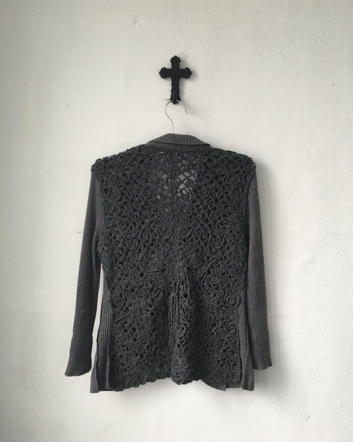 Back crochet point knit jacket 상품이미지1