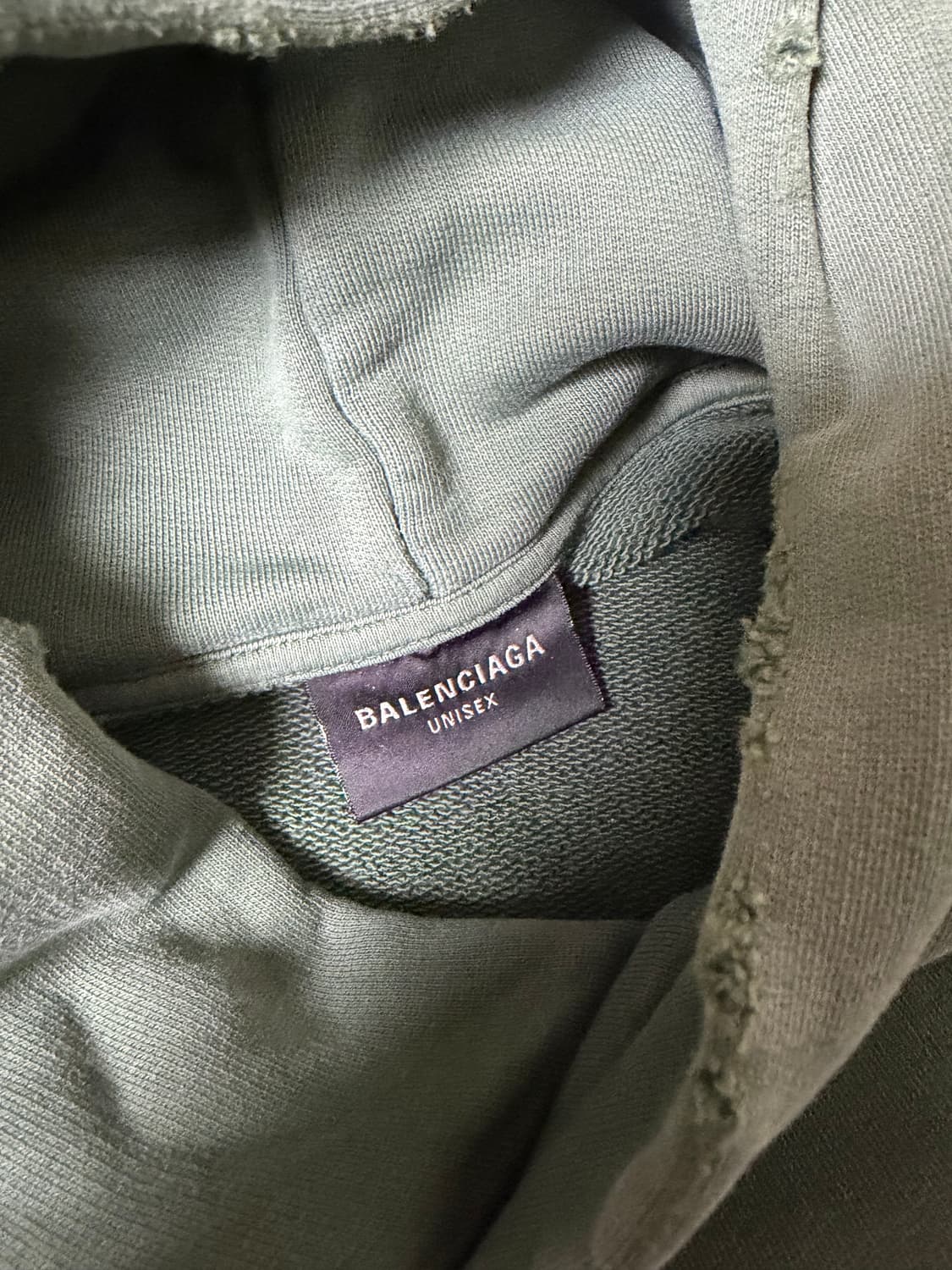 (M) 발렌시아가 뉴 테이프 타입 라지핏 포켓 후디 다크그린 상품이미지10