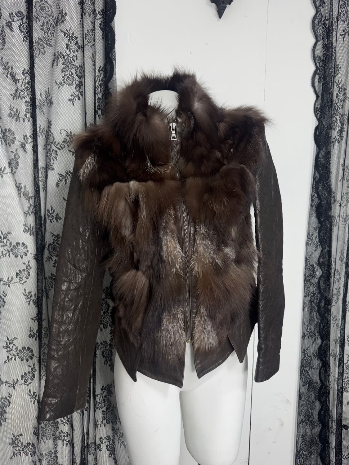 Panel Fur Leather Jacket 상품이미지2