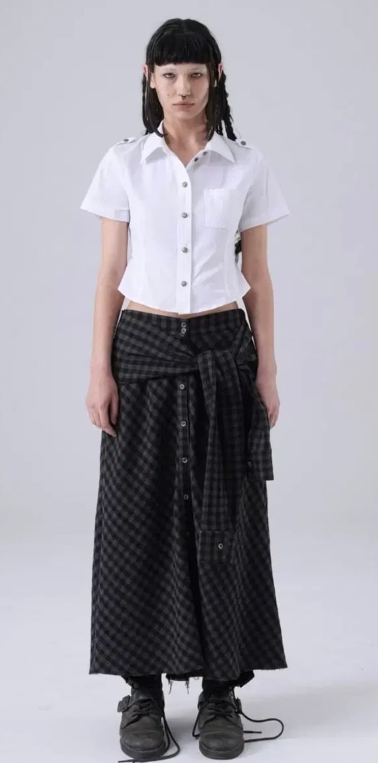 탠스댄스 파히 체크 스커트Check shirt skir 상품이미지1