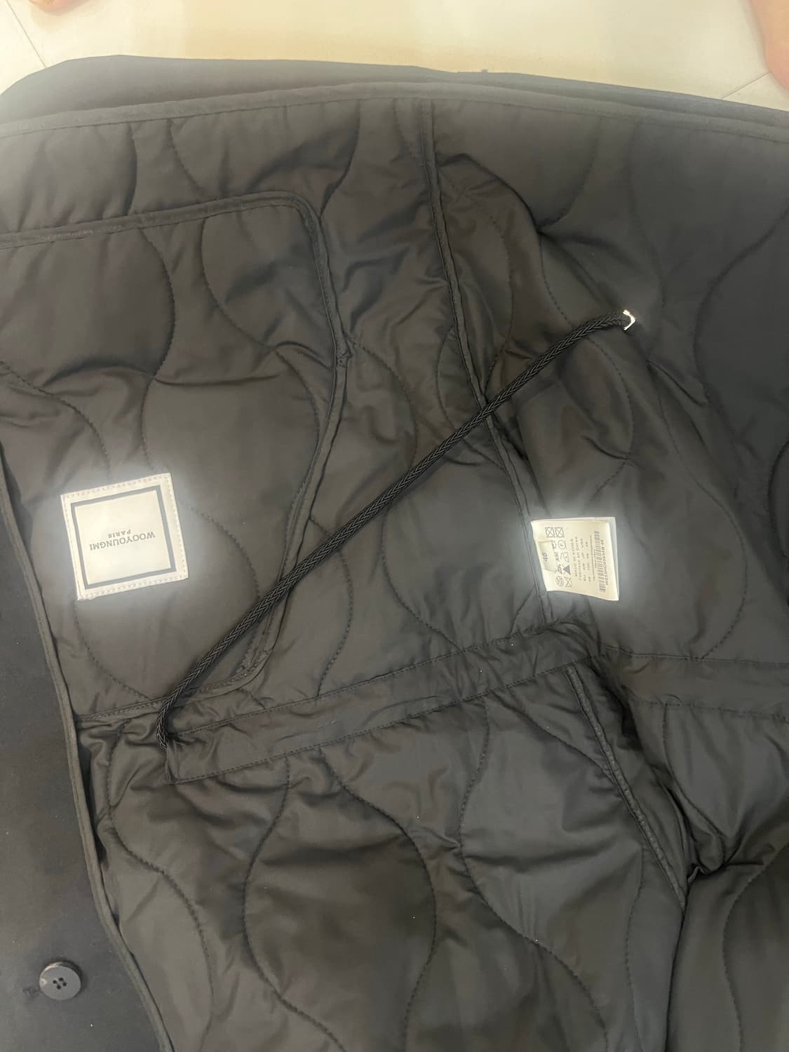 우영미 패디드  하프코트 블랙48 상품이미지4