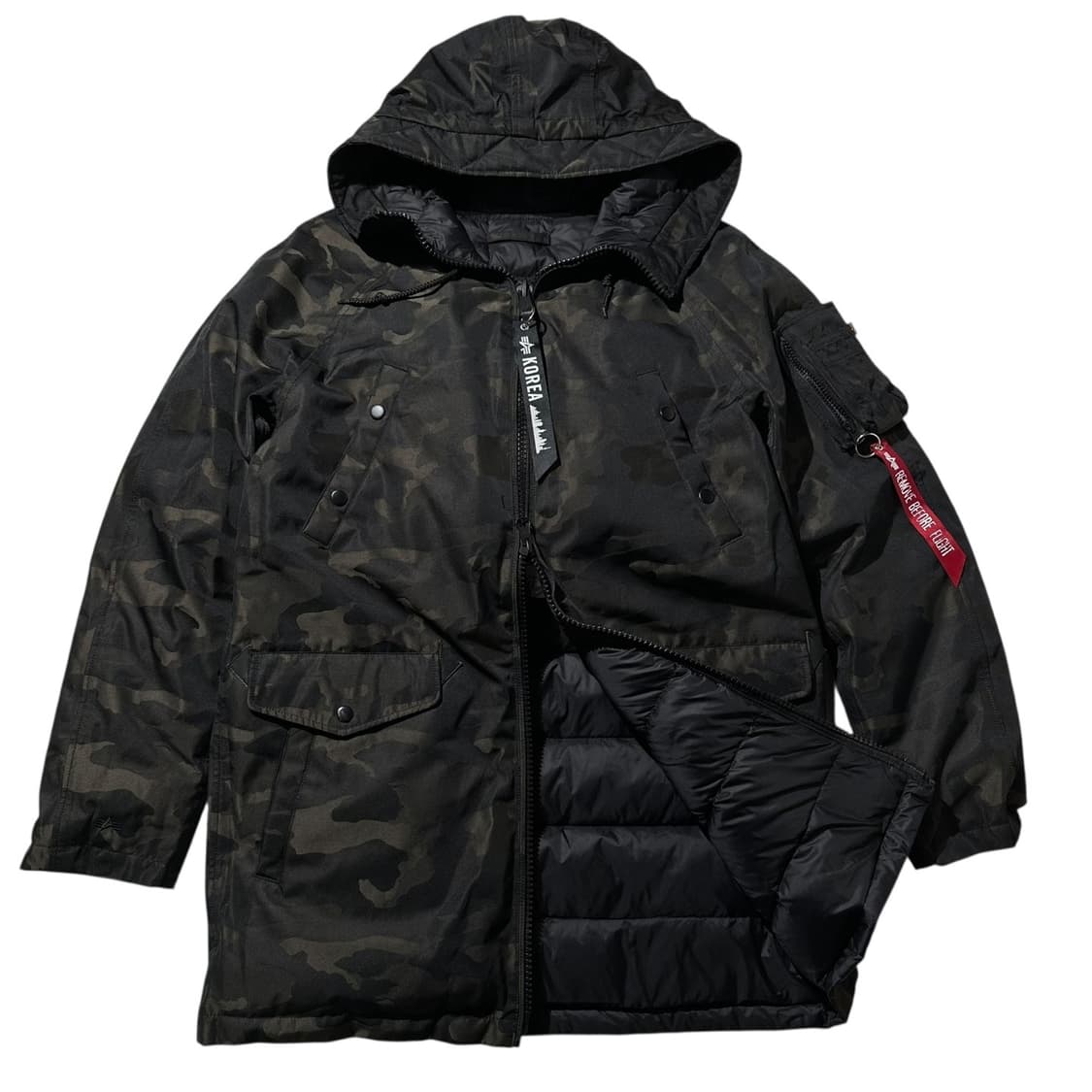 알파 인더스트리 리버시블 다운 N3B 패딩 파카 블랙 카모 상품이미지1