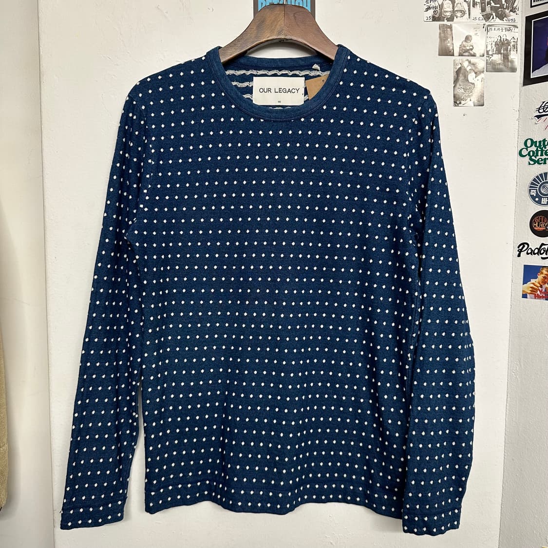 아워레가시 인디고 자카드 도트 롱슬리브 상품이미지1