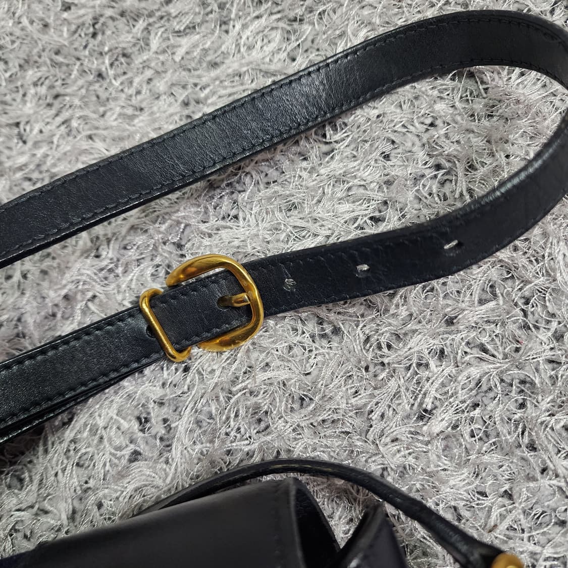 구찌 빈티지 삼선 레더 반달박스백 숄더백 상품이미지7