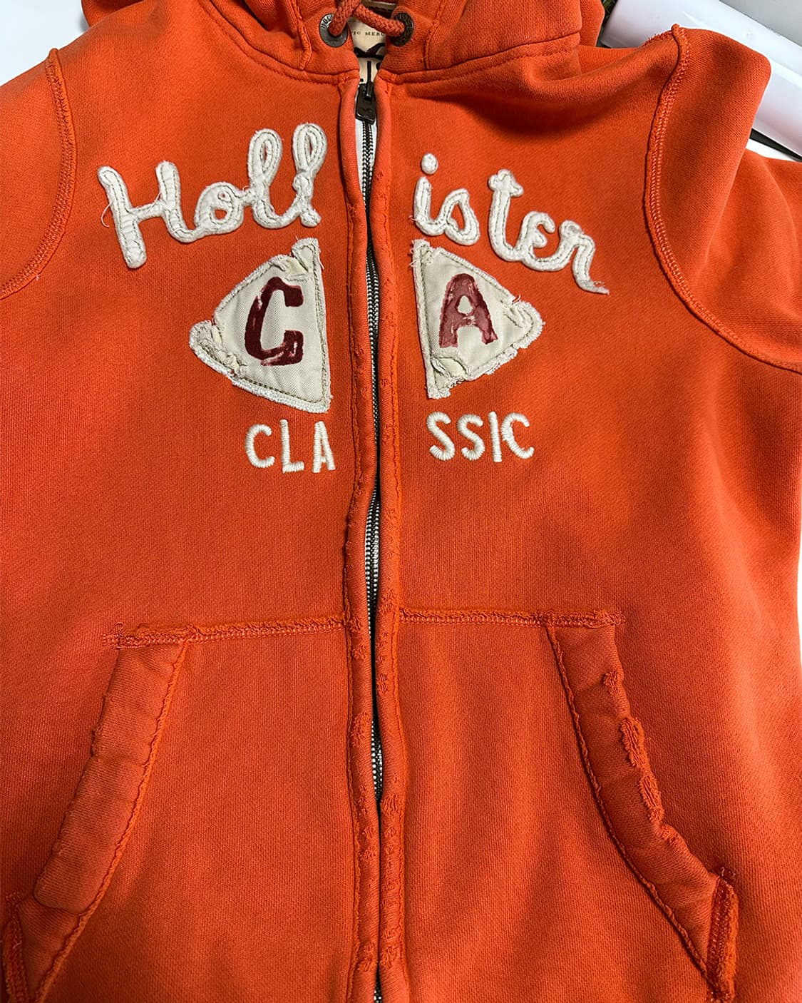 홀리스터 기모 후드집업 오렌지 상품이미지5
