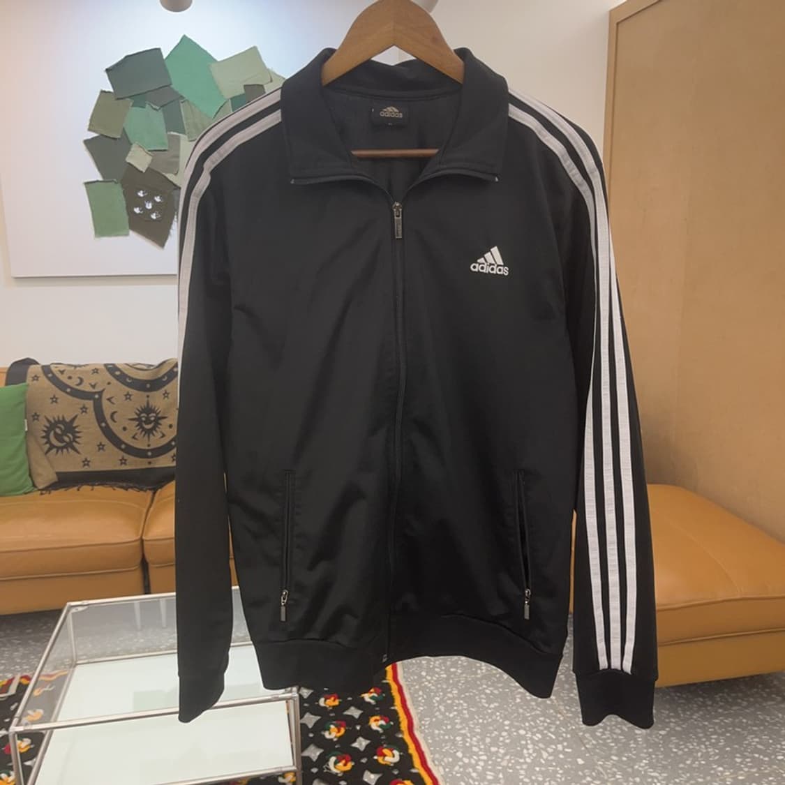 아디다스 빈티지 오리지널 검흰 삼선 져지 집업 XL C07264 상품이미지3