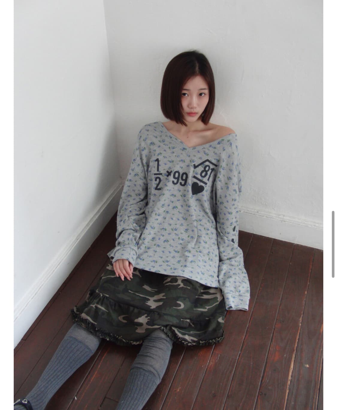 인앤양하모니 루트 브이넥 와플니트 그레이 상품이미지2