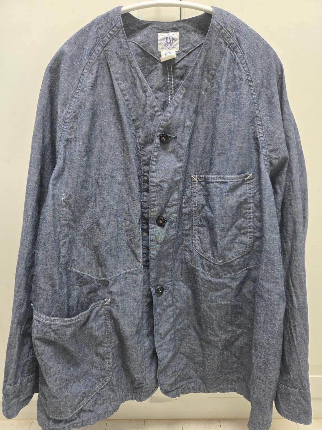 택포) 포스트오버롤즈 45dv 미디엄웨이트샴브레이 L사이즈 판매 상품이미지9