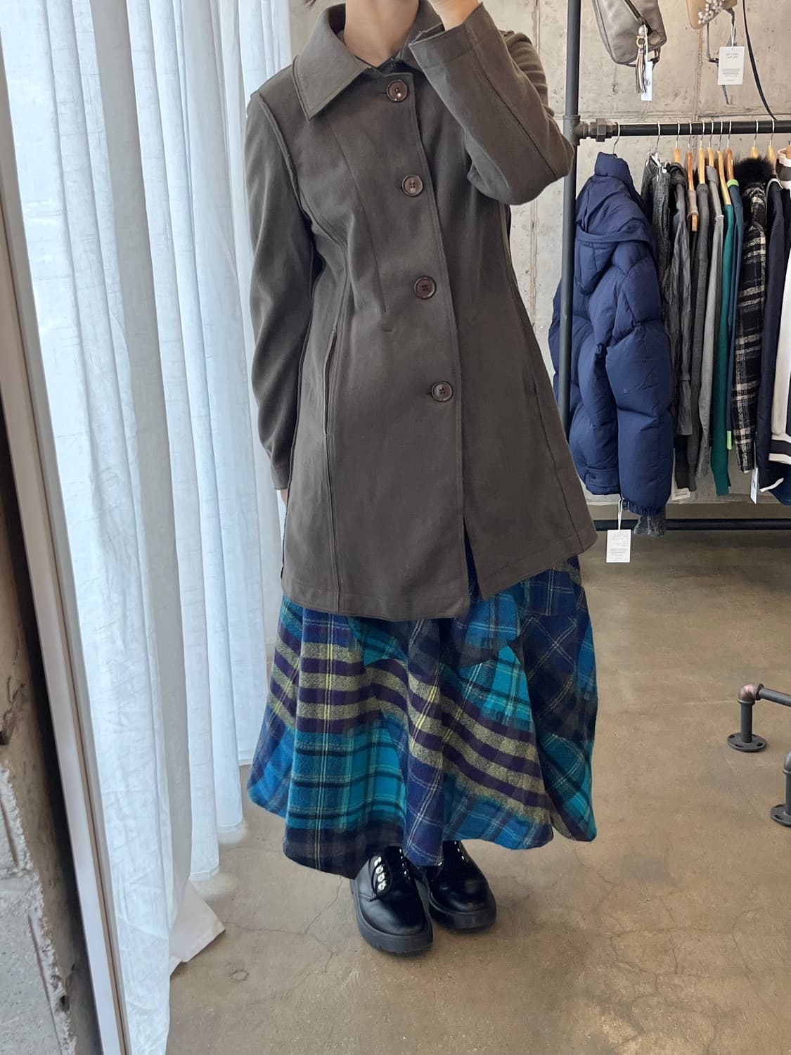 SENSOUNICO 울 패치워크 스커트 상품이미지2