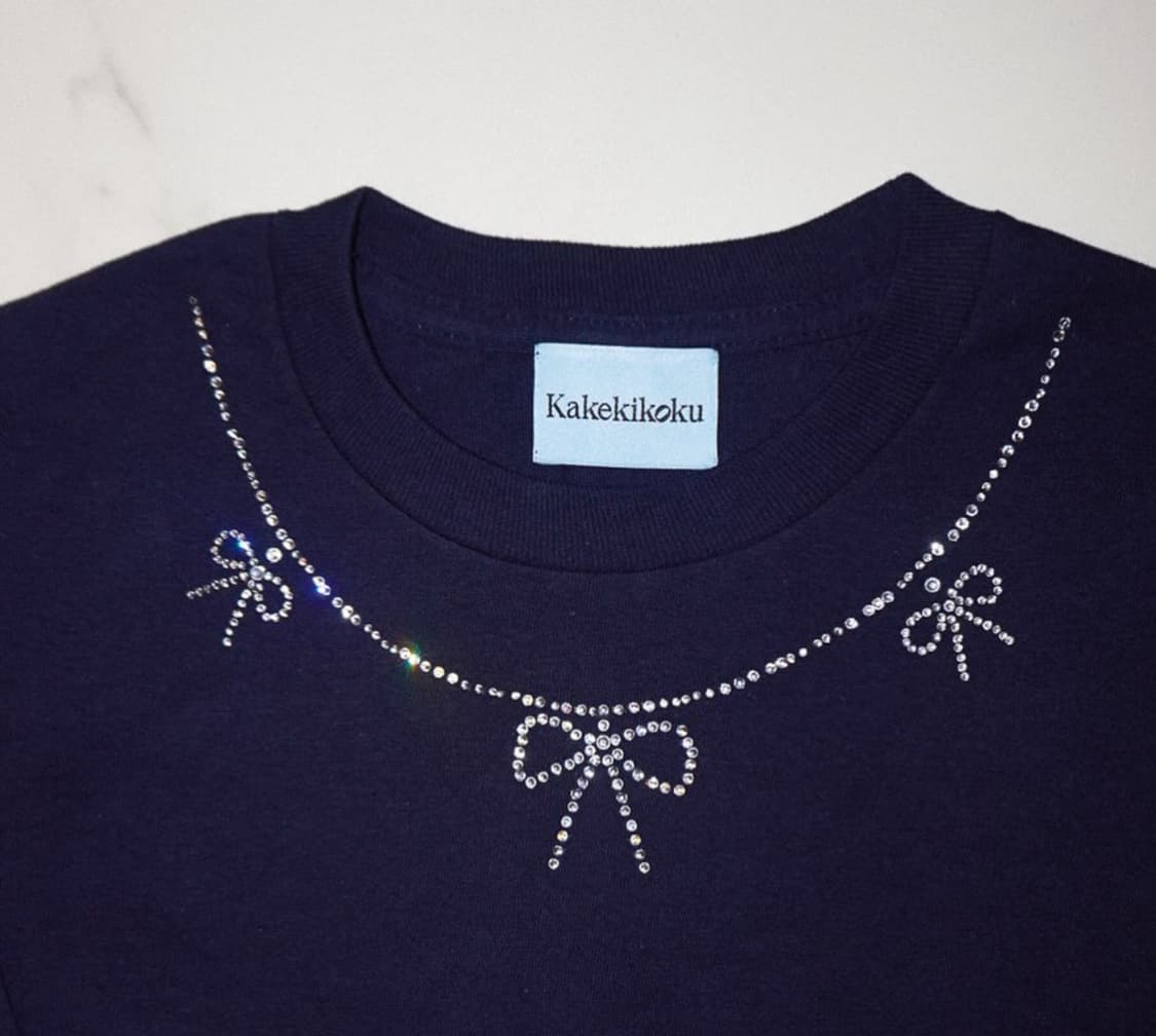 카케키코쿠 bow necklace 롱슬리브 네이비 상품이미지3
