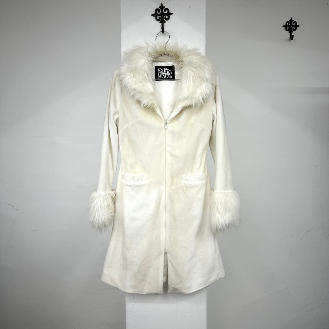 Gyaru white fur coat jacket 상품이미지2
