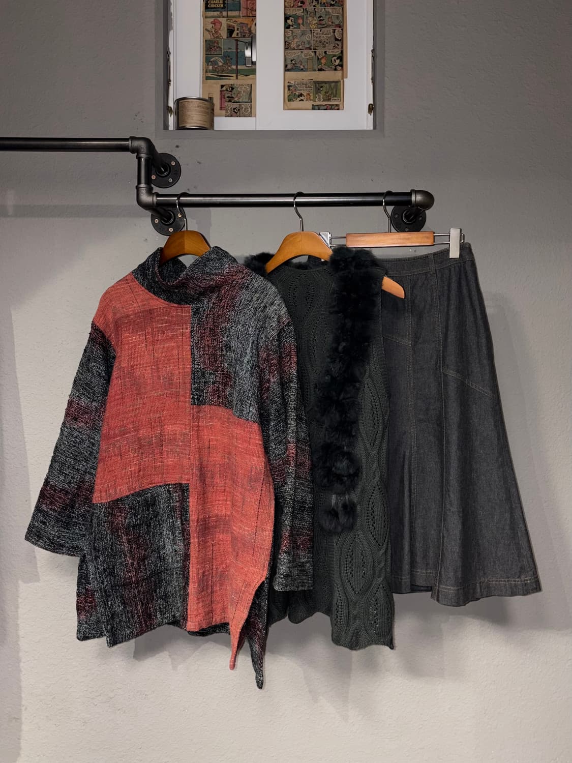 [VTG SET] top + fur vest + skirt 상품이미지10